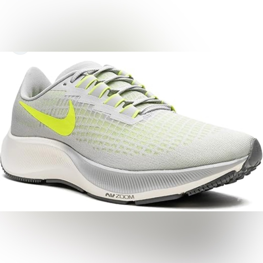 Nike Air Zoom Pegasus 37 Kids 1Y Grey Volt Running Shoes Fair CJ2099-003